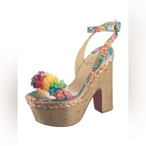 CHRISTIAN LOUBOUTIN
Satin Floral Print Slingback Sandals